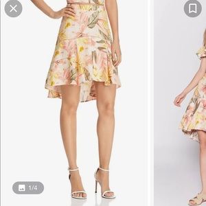 Joie linen high low skirt